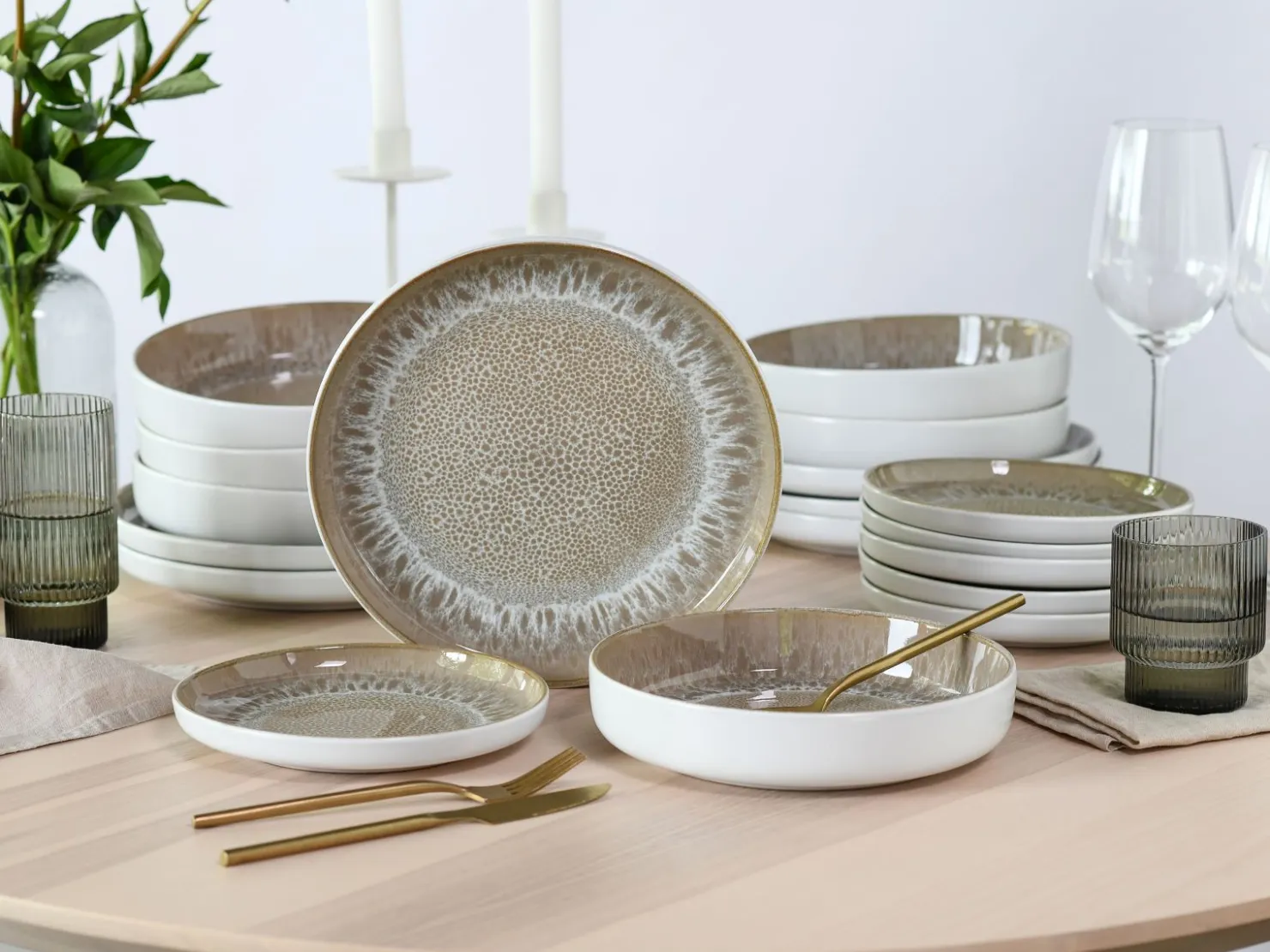 Creatable Geschirrset|Teller|Nordic Fjord - Tellerset 18-tlg - beige