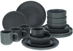 Creatable Geschirrset|Nordic - Kombiservice 16-tlg - Cool Black Grey