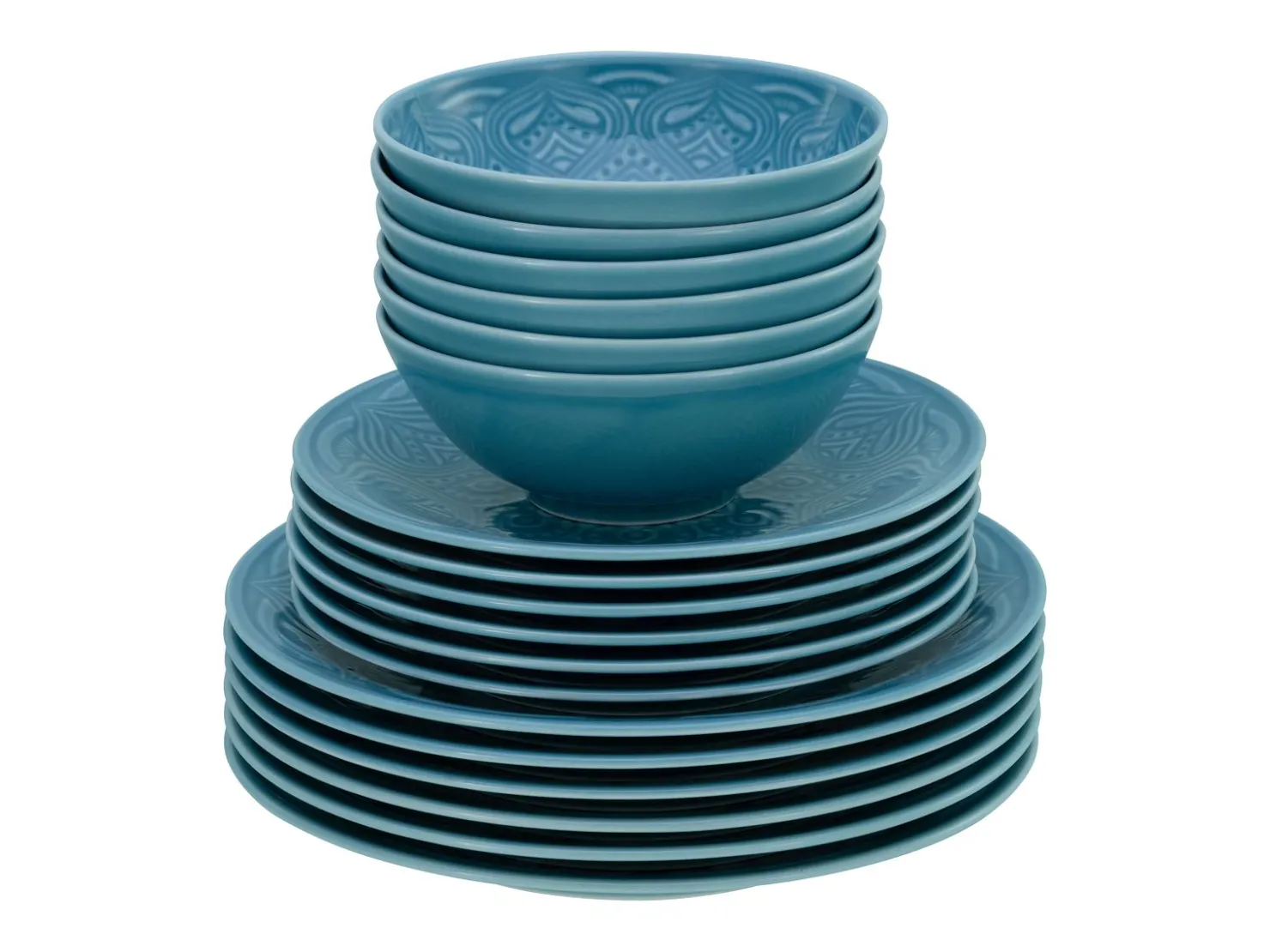 Creatable Geschirrset|Teller|Orient Mandala - Tellerset 18-tlg - Aquamarine