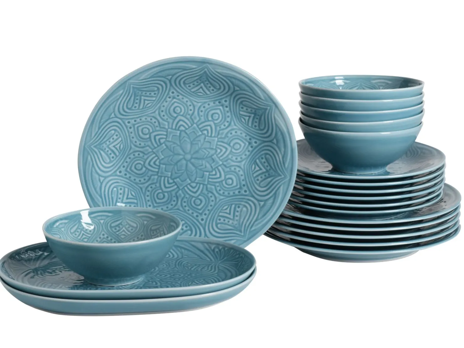 Creatable Geschirrset|Teller|Orient Mandala - Tellerset 20-tlg - Stein