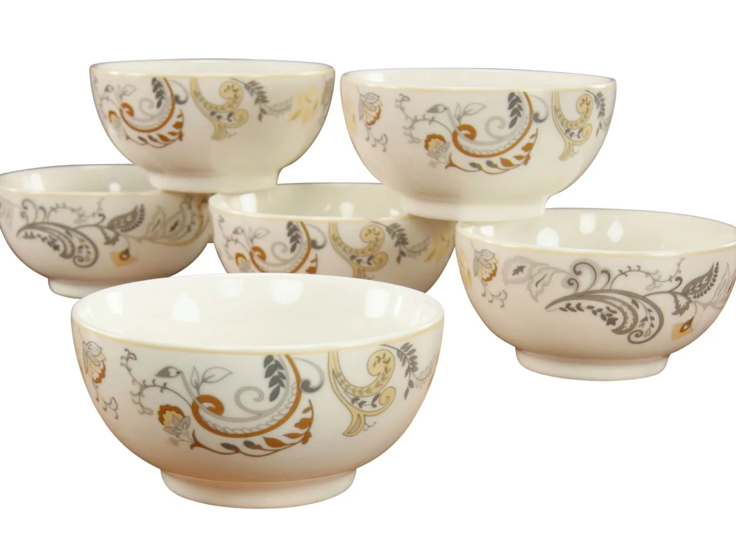 Creatable Bowls & Schüsseln|Geschirrset|Palacio - Müslischalen 6-tlg - Creme