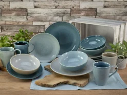 Creatable Geschirrset|Reactive - Kombiservice 16-tlg - Aqua