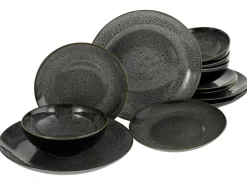 Creatable Geschirrset|Teller|Reactive Nostalgic - Tellerset 12-tlg - Schwarz