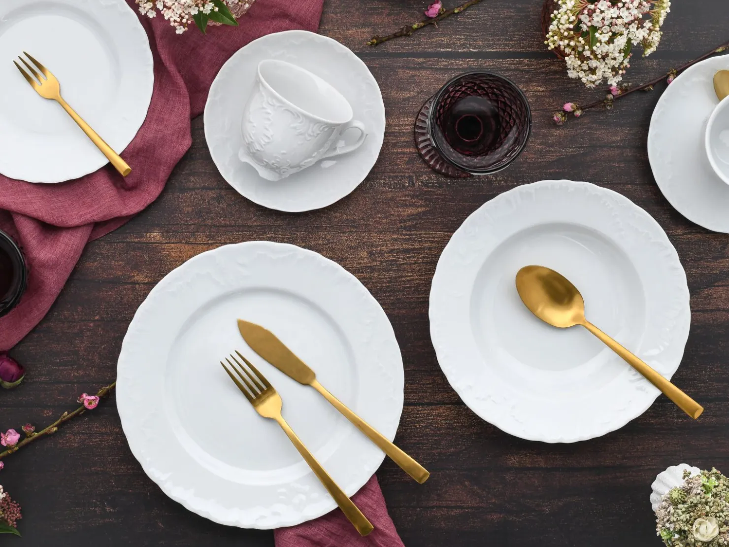Creatable Geschirrset|Roccoco - Kombiservice 30-tlg - Weiss