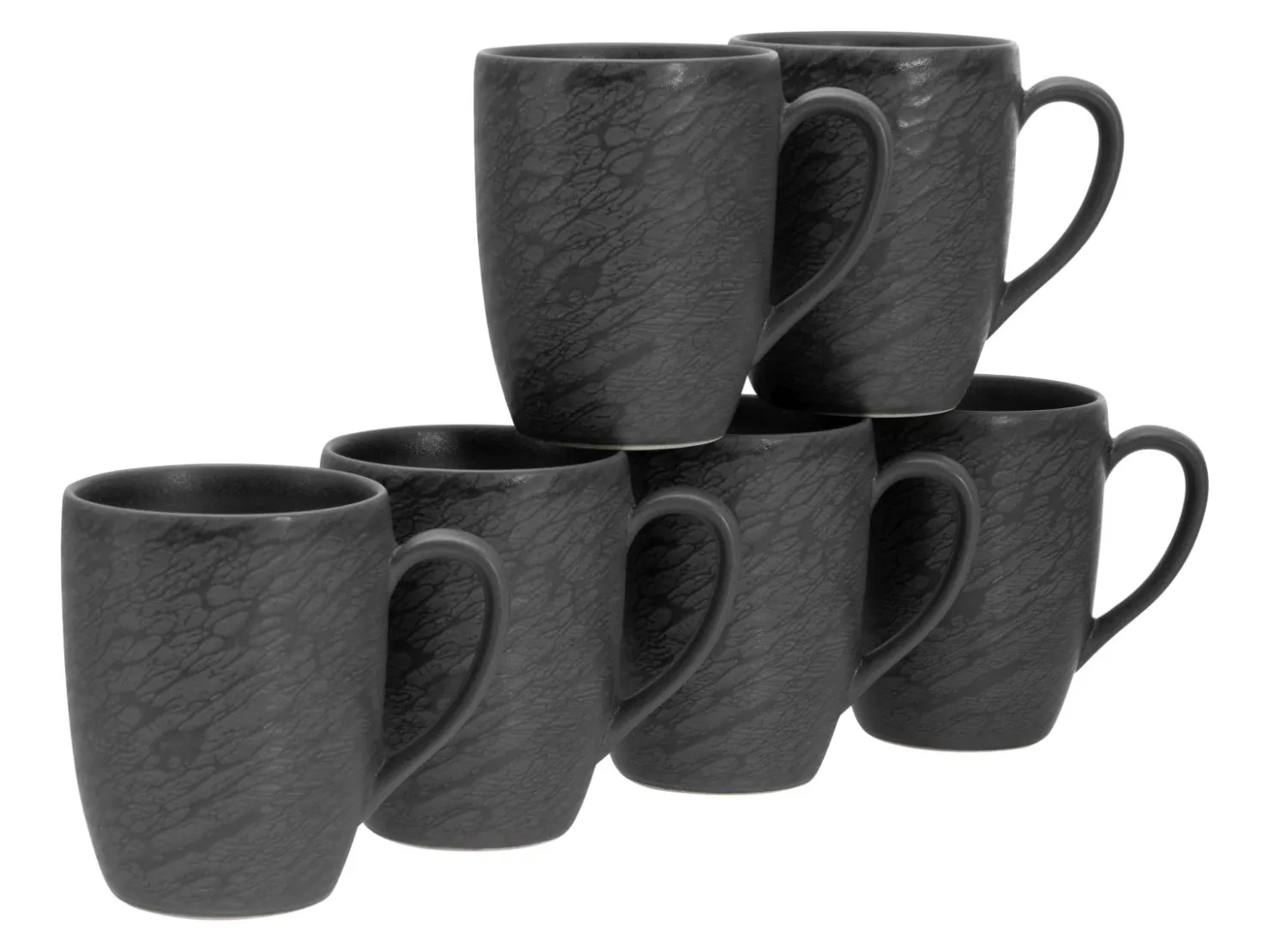 Creatable Geschirrset|Schiefer - Kaffeebecher 6-tlg - Schwarz