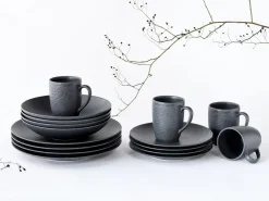 Creatable Geschirrset|Schiefer - Kaffeebecher 6-tlg - Schwarz