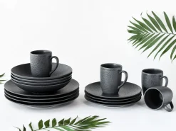 Creatable Geschirrset|Schiefer - Kombiservice 16-tlg - Schwarz