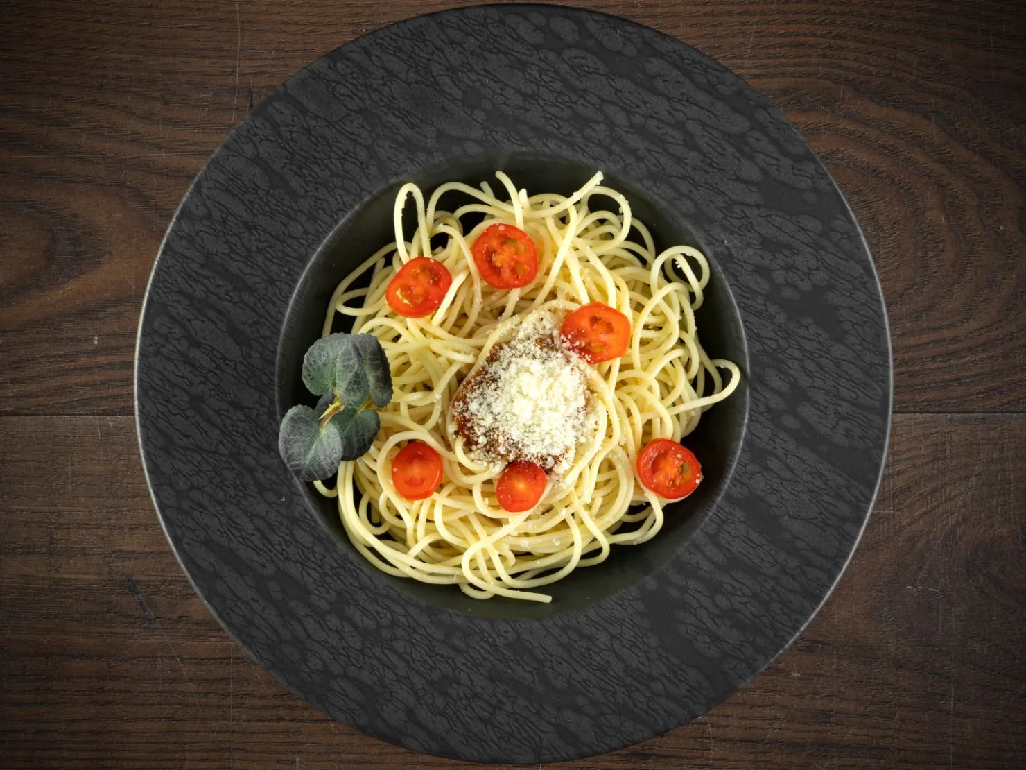 Creatable Pizza & Pasta|Geschirrset|Schiefer - Pastateller 4-tlg - Schwarz