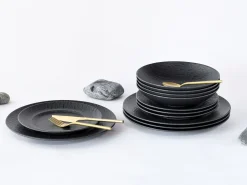 Creatable Geschirrset|Teller|Schiefer - Tellerset 12-tlg - Schwarz