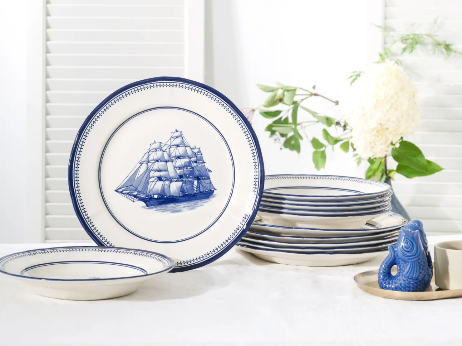 Creatable Geschirrset|Segelschiff - Tafelservice 12-tlg - Blau