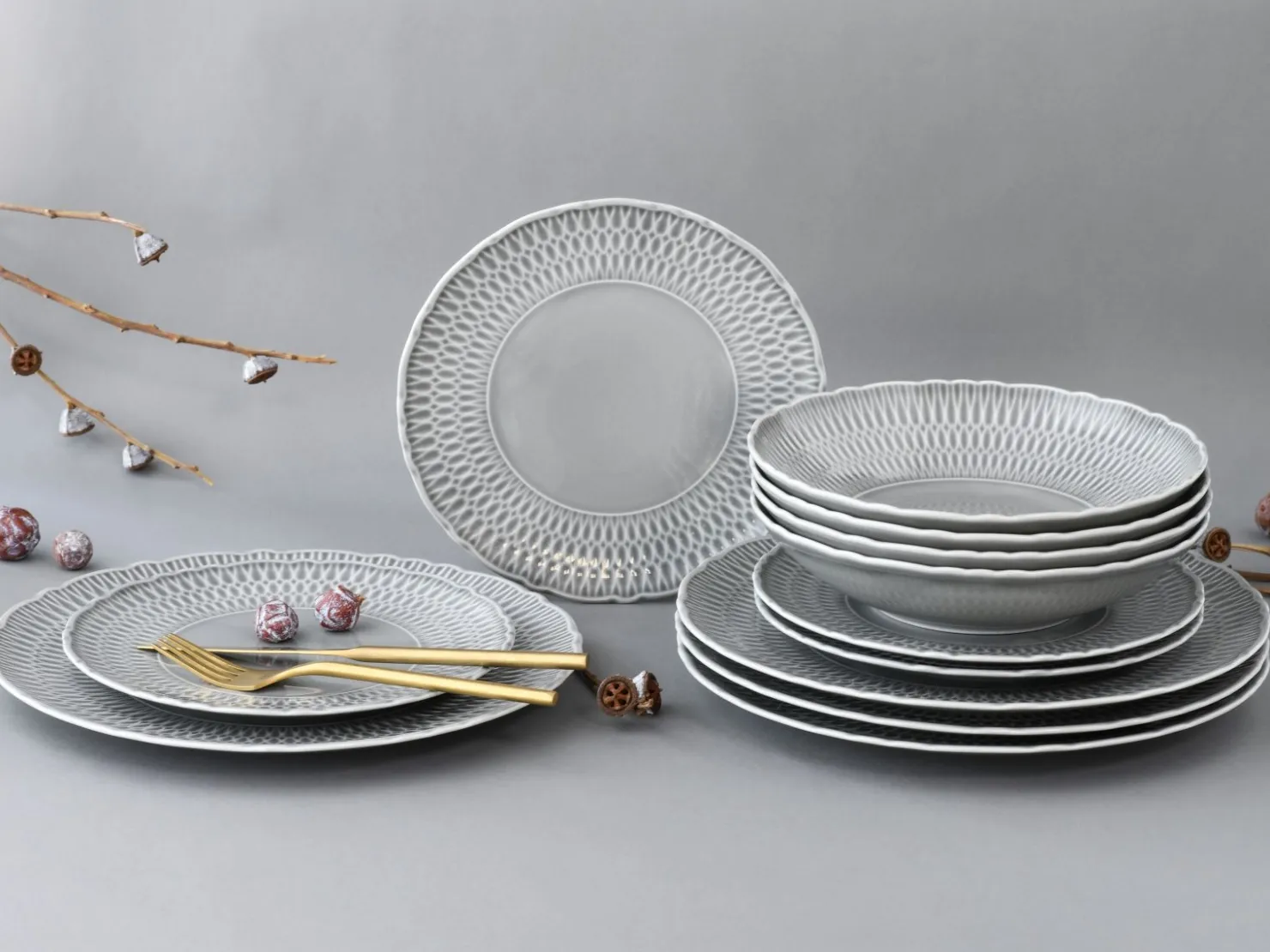 Creatable Teller|Sofia - Tellerset 12-tlg - White