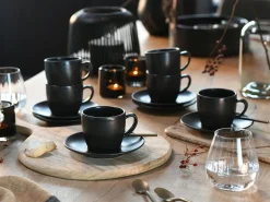 Creatable Becher & Tassen|Geschirrset|Soft Touch - Cappuccinotassen 12-tlg - Schwarz
