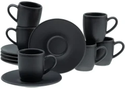 Creatable Becher & Tassen|Geschirrset|Soft Touch - Espressotassen 12-tlg - Schwarz