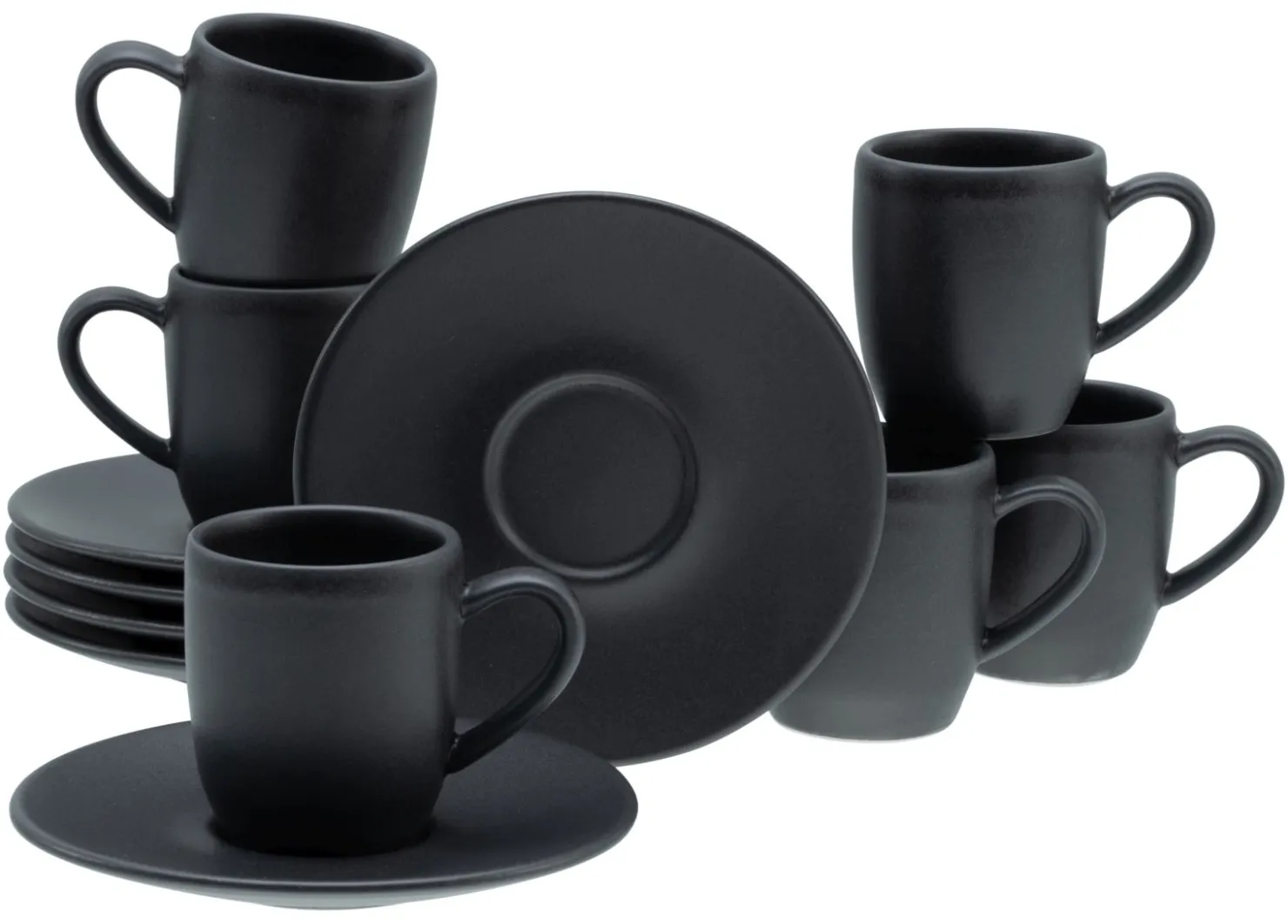 Creatable Becher & Tassen|Geschirrset|Soft Touch - Espressotassen 12-tlg - Schwarz