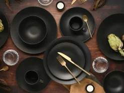 Creatable Geschirrset|Soft Touch - Kombiservice 16-tlg - Schwarz