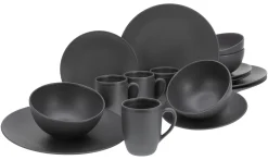 Creatable Geschirrset|Soft Touch - Kombiservice 16-tlg - Schwarz