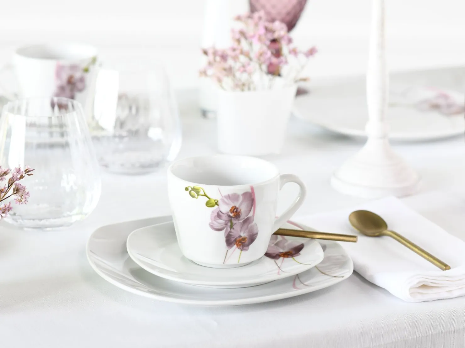 Creatable Geschirrset|Square - Kaffeeservice 18-tlg - Orchidee