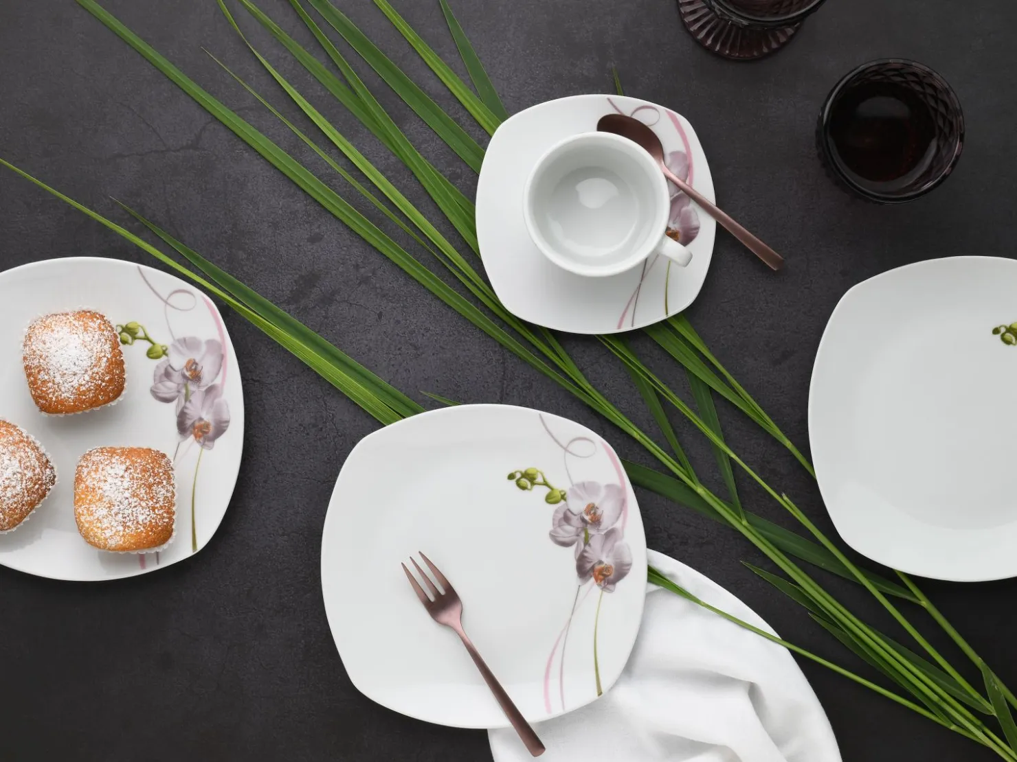 Creatable Geschirrset|Square - Kaffeeservice 18-tlg - Orchidee