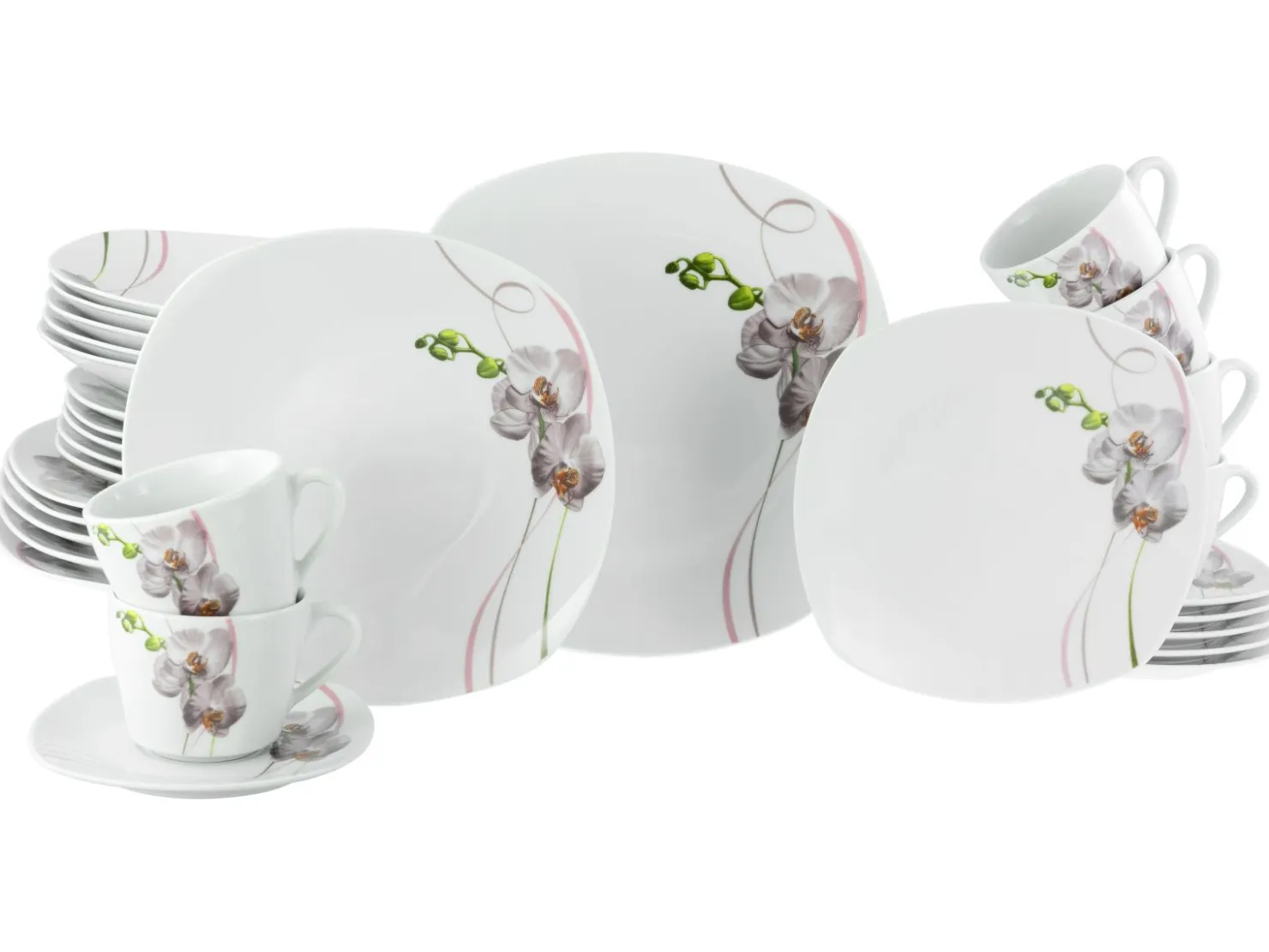 Creatable Geschirrset|Square - Kombiservice 30-tlg - Weiss