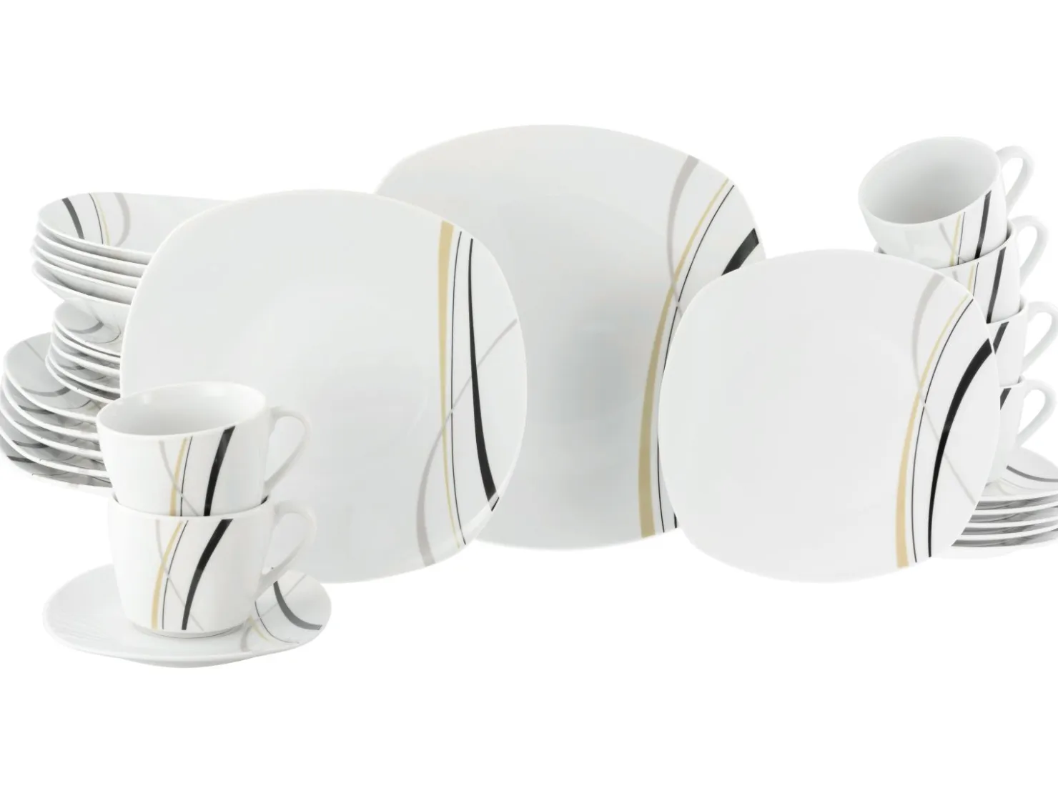 Creatable Geschirrset|Square - Kombiservice 30-tlg - Weiss