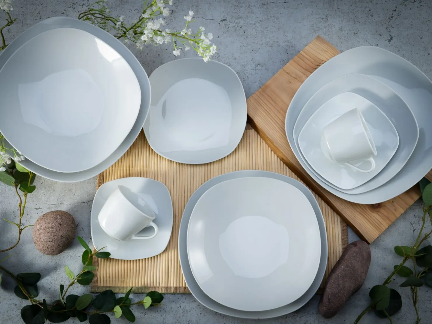Creatable Geschirrset|Square - Kombiservice 30-tlg - Weiss