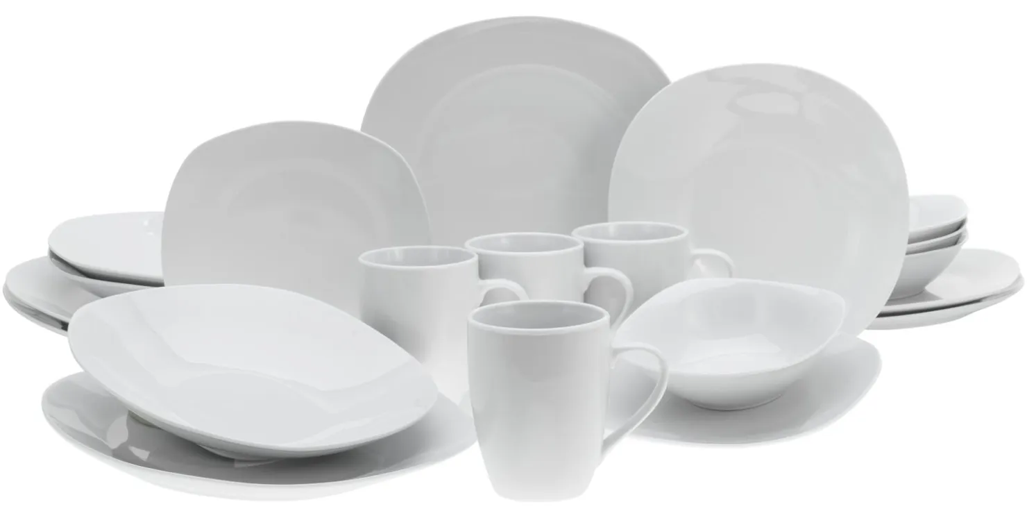 Creatable Geschirrset|Square - Kombiservice 20-tlg - Weiss