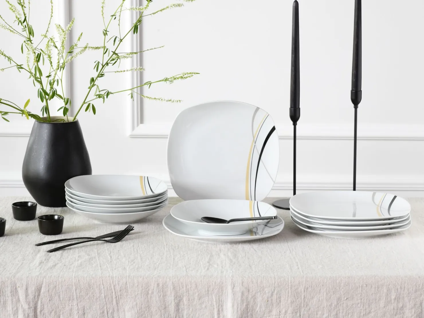 Creatable Geschirrset|Square - Tafelservice 12-tlg - Orchidee