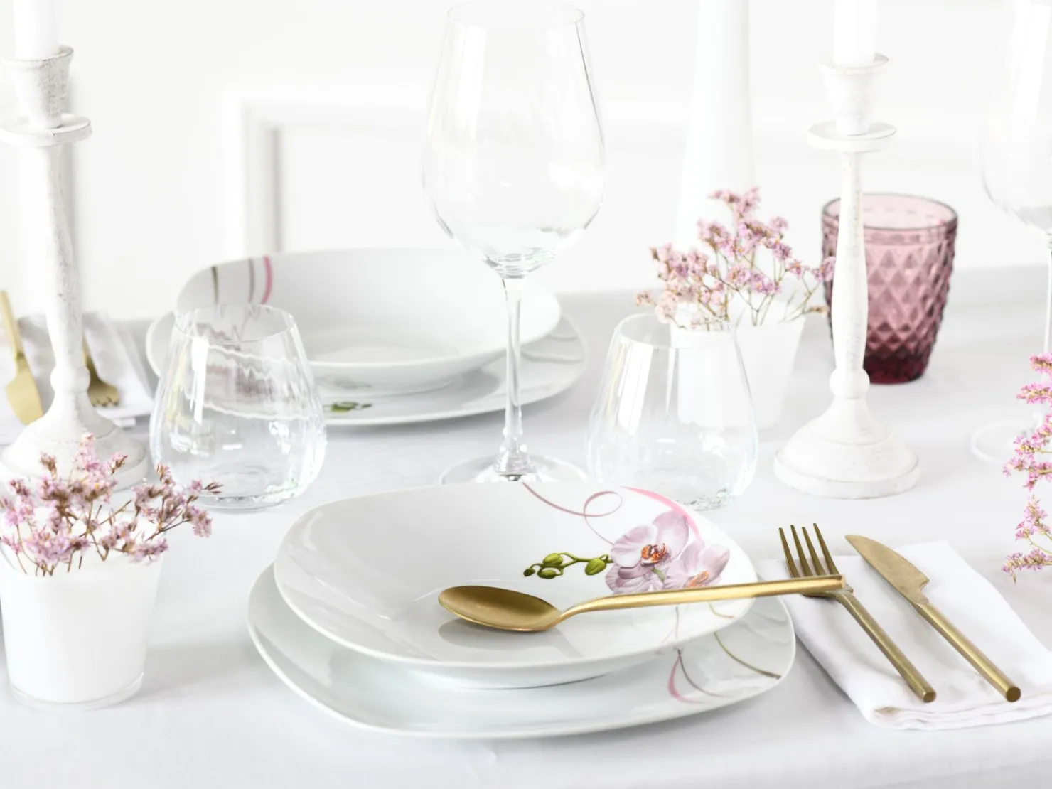 Creatable Geschirrset|Square - Tafelservice 12-tlg - Orchidee