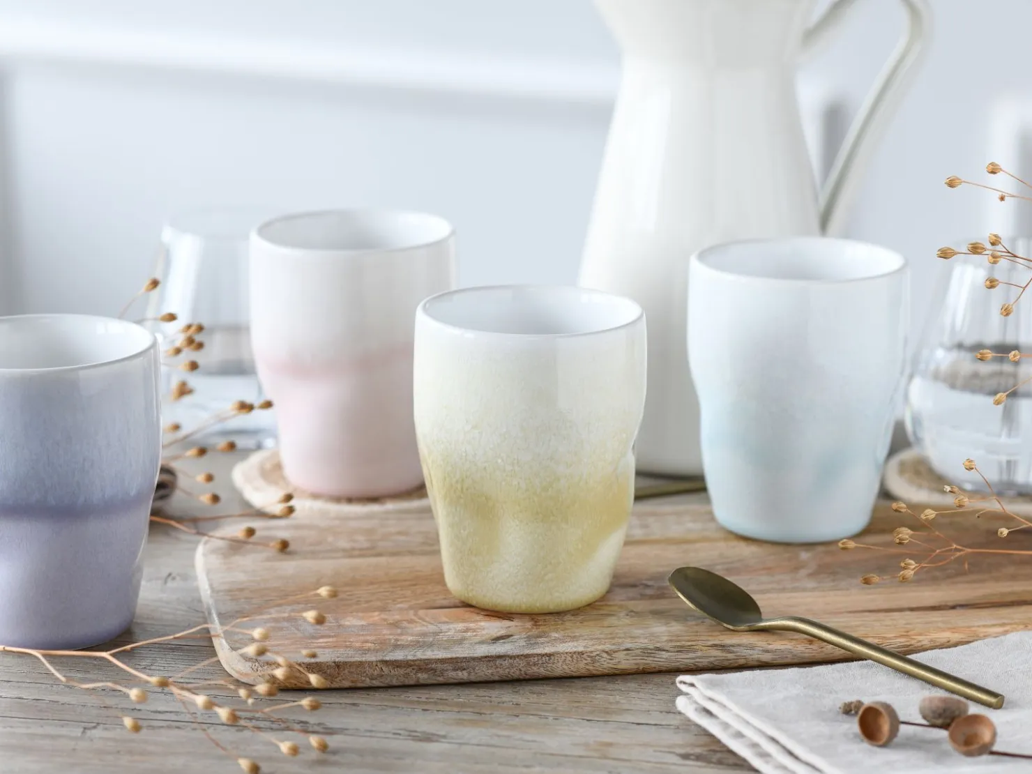 Creatable Becher & Tassen|Squeezy - Kaffeebecher 4-tlg - Natural