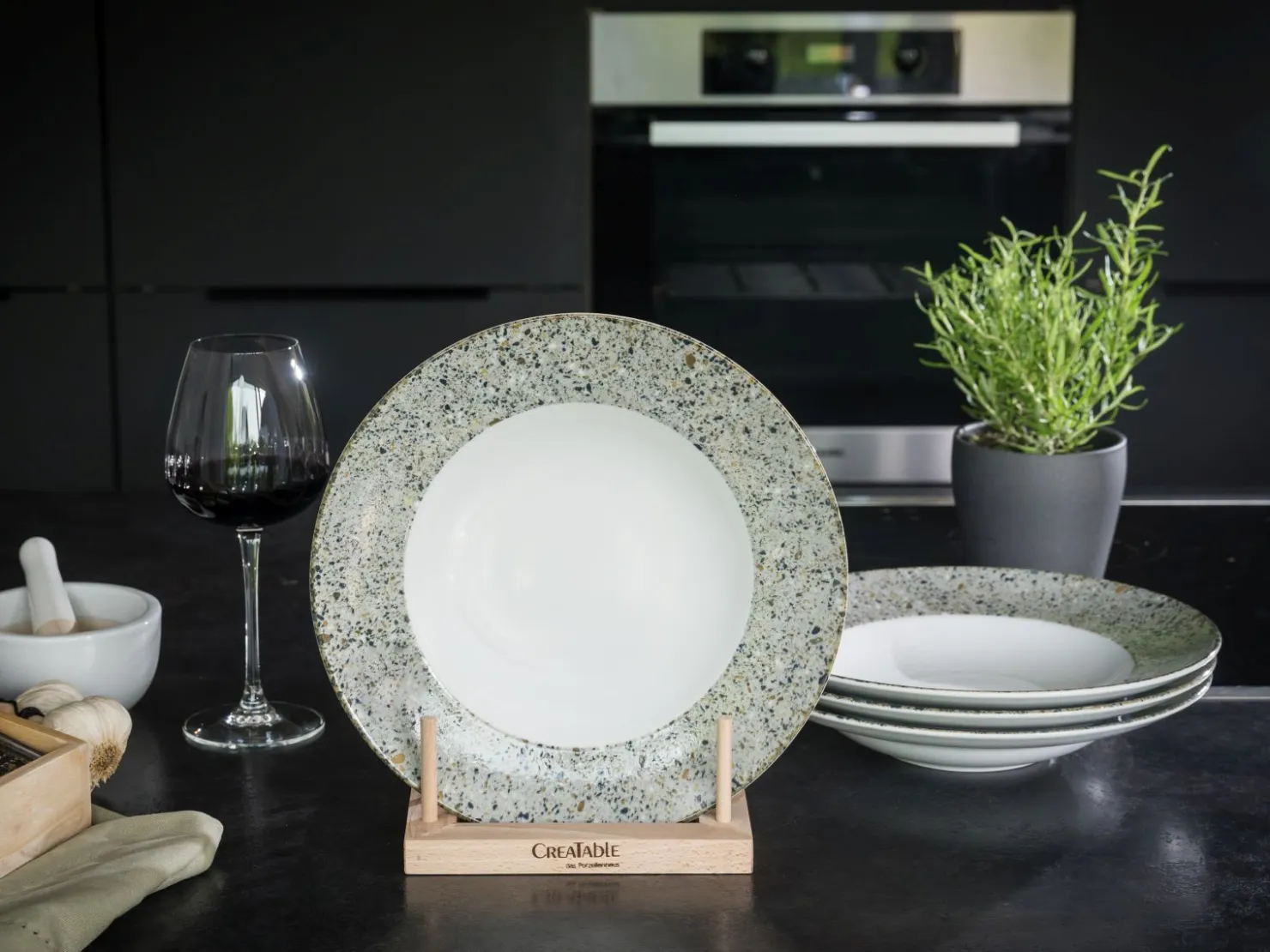 Creatable Geschirrset|Teller|Stone Collection - Pastateller 4-tlg - Bunt