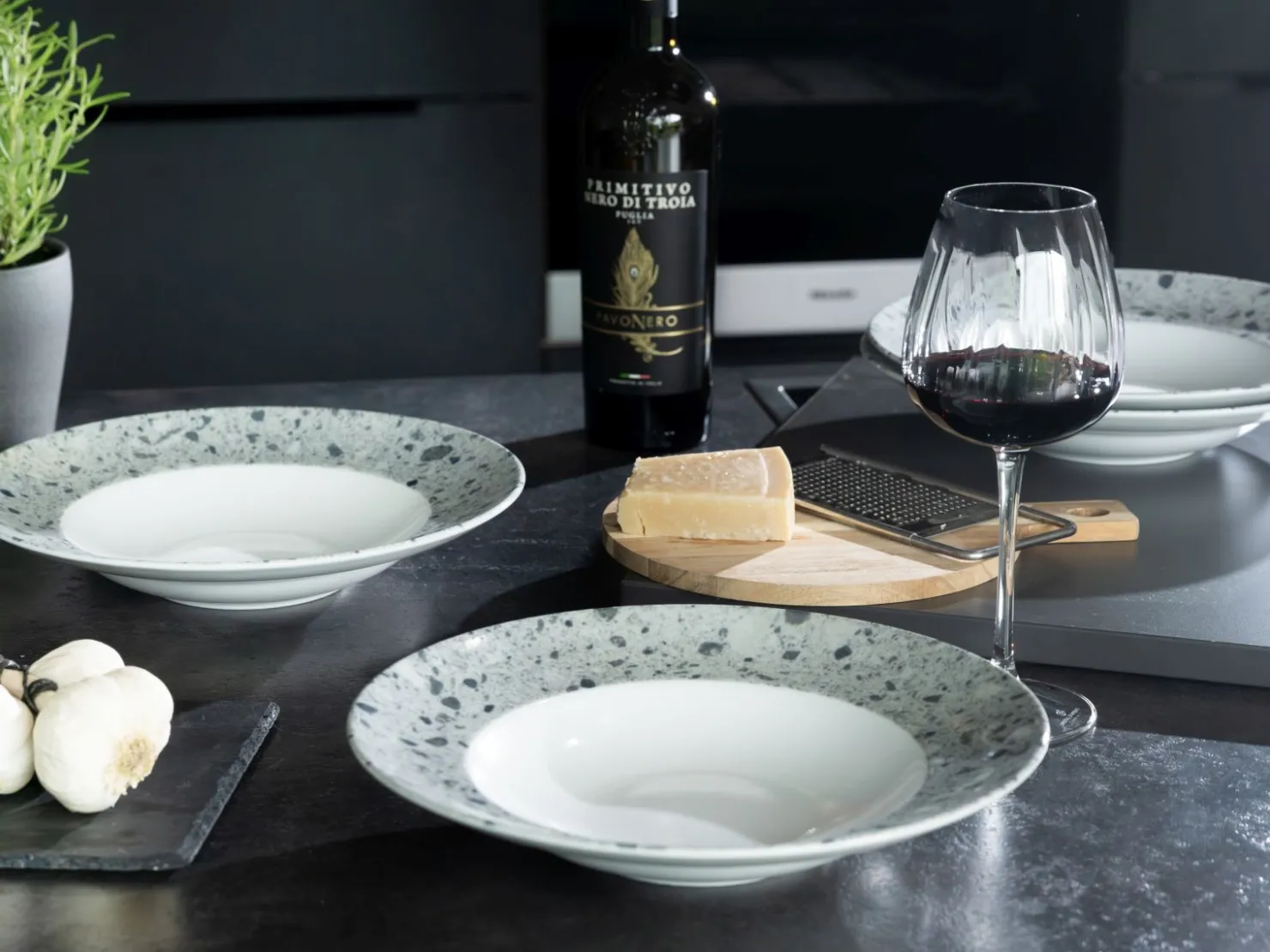 Creatable Geschirrset|Teller|Stone Collection - Pastateller 4-tlg - Bunt