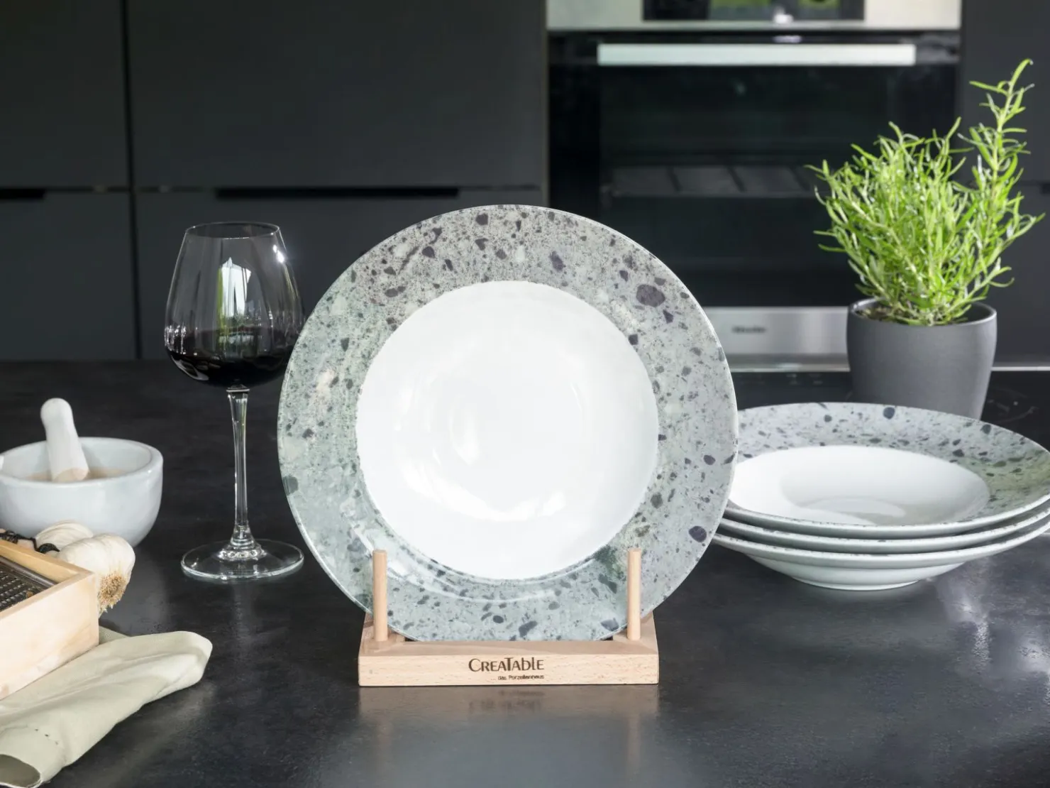Creatable Geschirrset|Teller|Stone Collection - Pastateller 4-tlg - Bunt