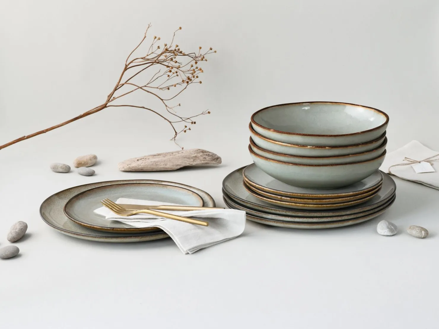 Creatable Geschirrset|Stone - Tellerset 12-tlg - Grey