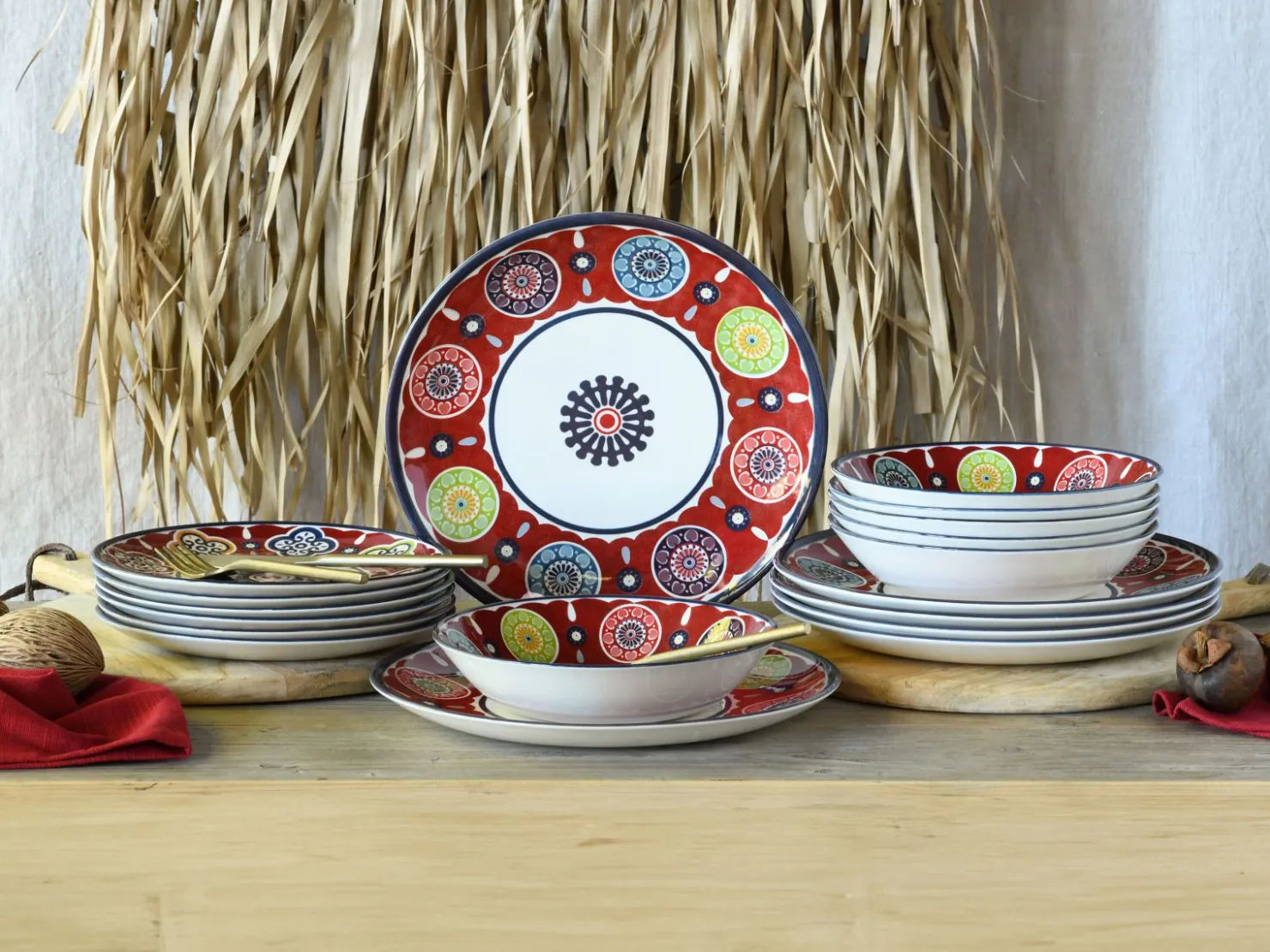 Creatable Geschirrset|Teller|Sumaya - Kombiservice 18-tlg - Red