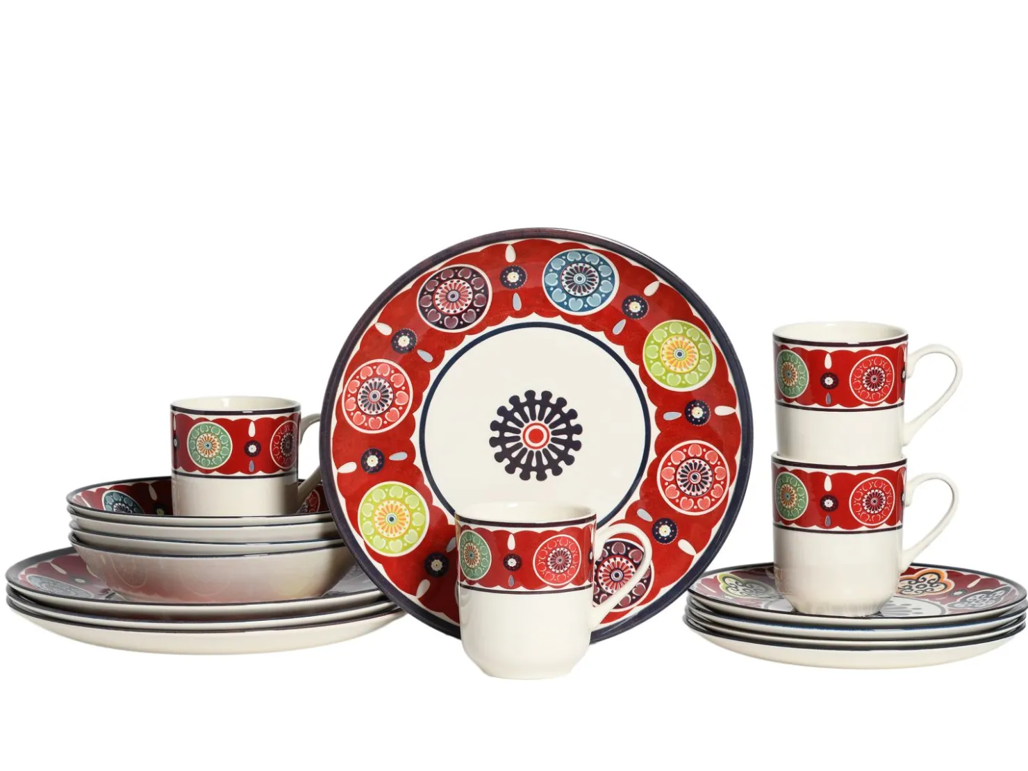 Creatable Geschirrset|Sumaya - Kombiservice 16-tlg - Red