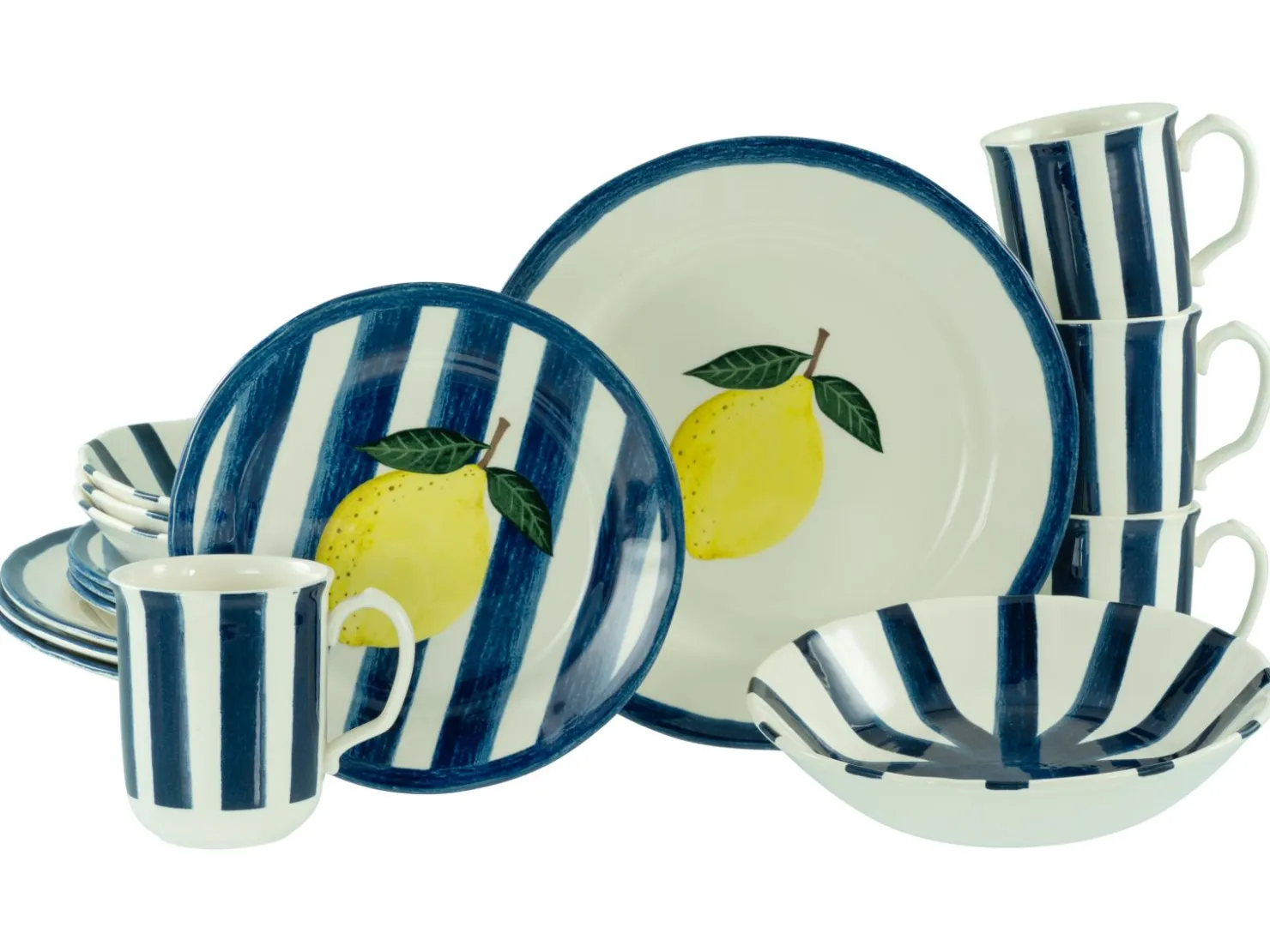 Creatable Geschirrset|Summer Stripes - Kombiservice 16-tlg - Blau