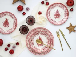 Creatable Geschirrset|Tannenbaum - Tellerset 12-tlg - Rot