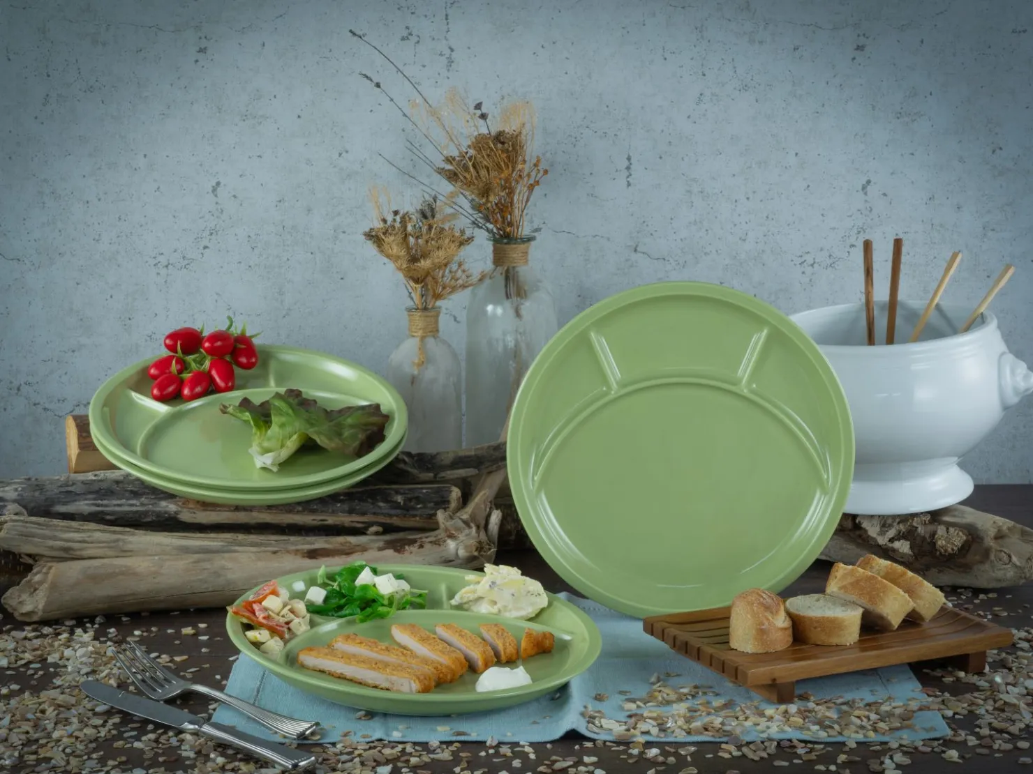 Creatable Geschirrset|Teller|Universal - Fondueteller 4-tlg - Schwarz