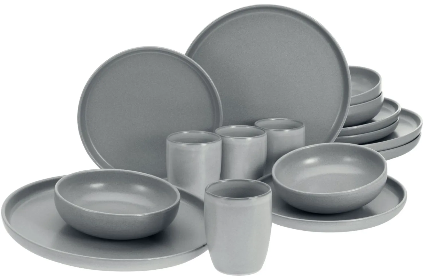 Creatable Geschirrset|Uno - Kombiservice 16-tlg - Grau