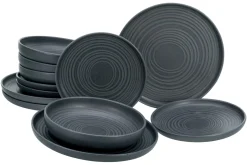 Creatable Geschirrset|Teller|Uno - Tellerset 12-tlg - Black