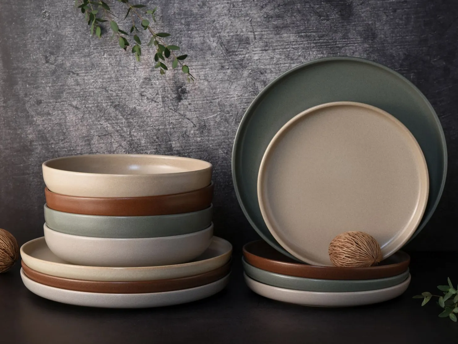 Creatable Geschirrset|Teller|Uno - Tellerset 12-tlg - Black