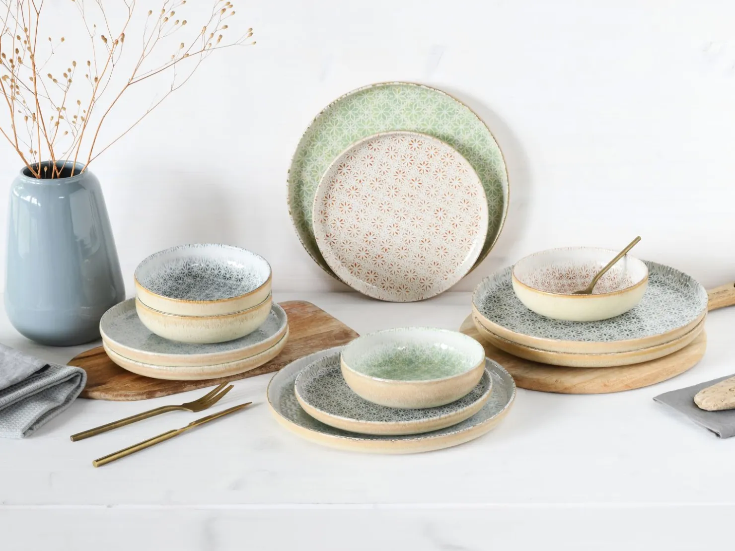 Creatable Geschirrset|Teller|Uno - Tellerset 12-tlg - Offwhite