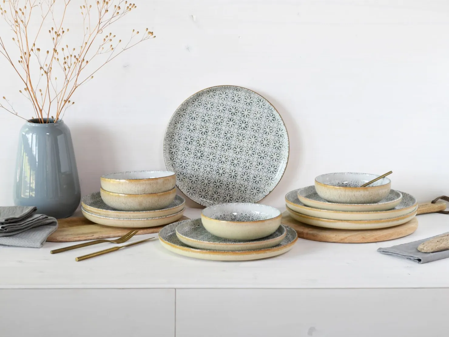 Creatable Geschirrset|Teller|Uno - Tellerset 12-tlg - Offwhite