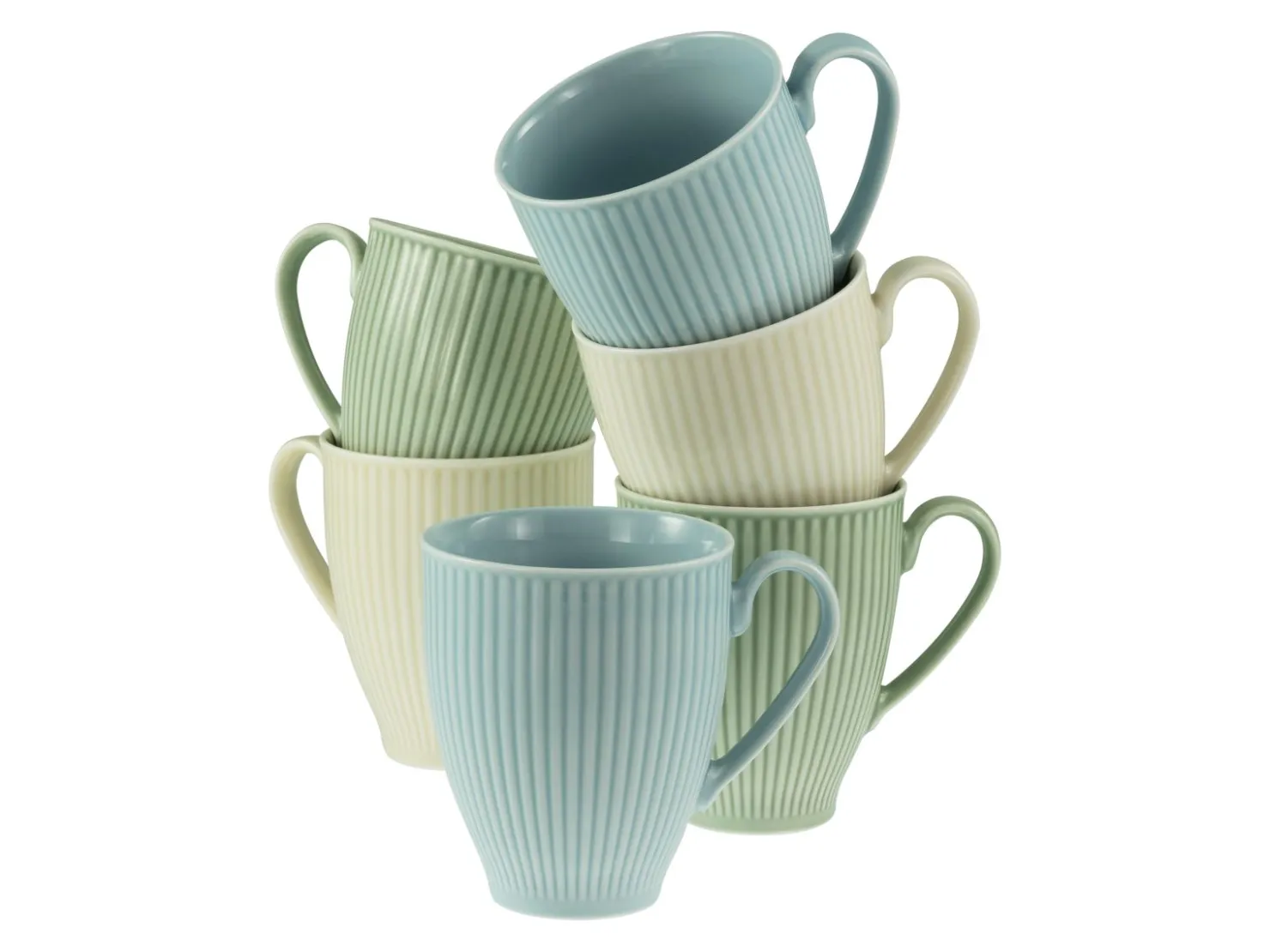 Creatable Becher & Tassen|Geschirrset|Valencia - Becherset 6-tlg, Valencia - Kaffeebecher 6-tlg - Weiss
