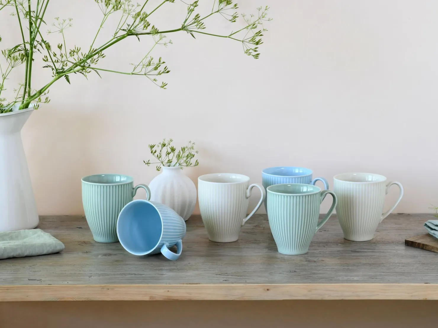 Creatable Becher & Tassen|Geschirrset|Valencia - Becherset 6-tlg, Valencia - Kaffeebecher 6-tlg - Weiss