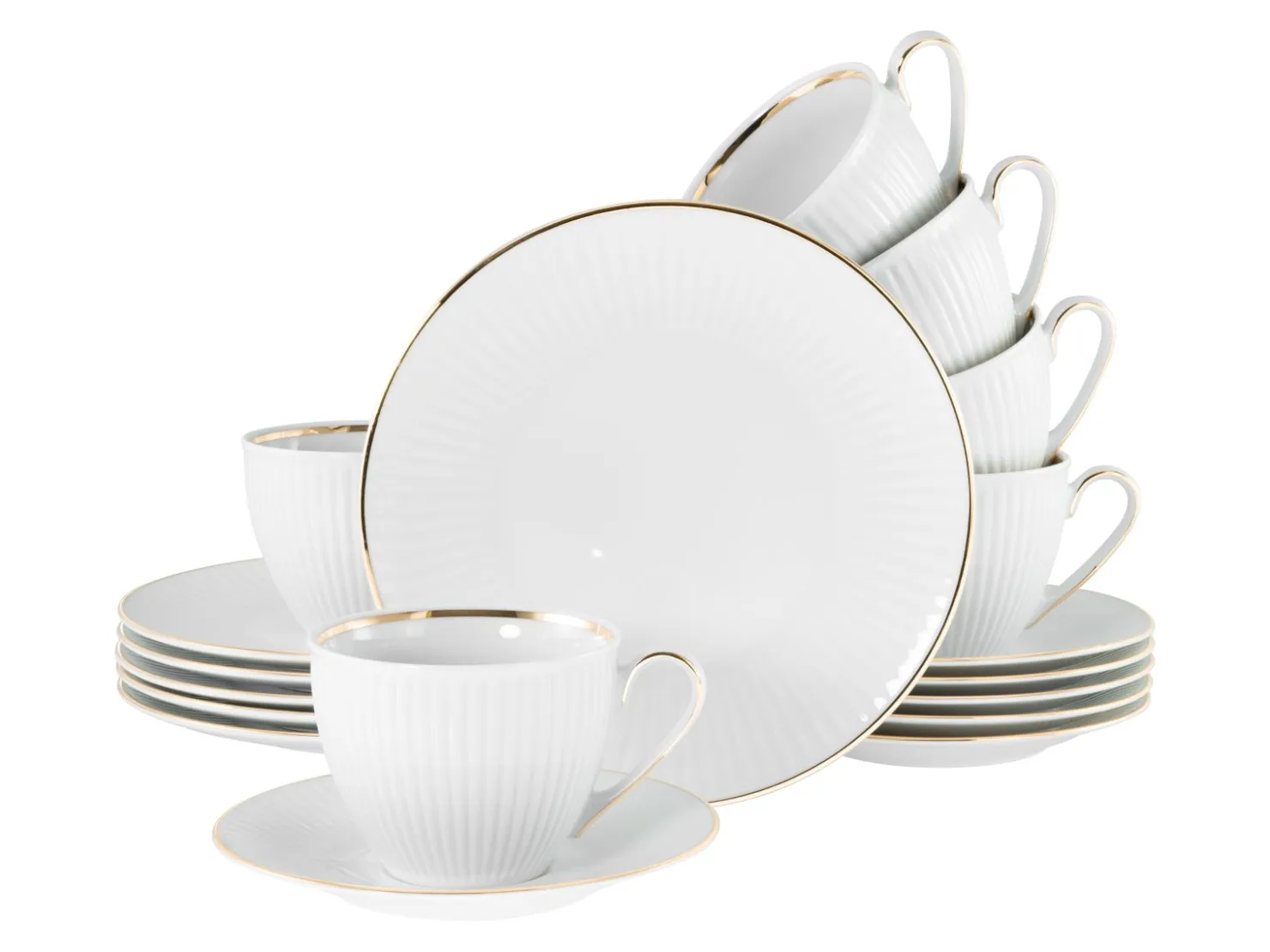 Creatable Geschirrset|Valencia - Kaffeeservice 18-tlg - Weiss