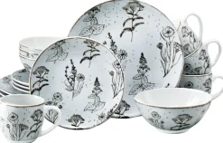 Creatable Geschirrset|Vintage Flowers - Kombiservce 16-tlg - Stein