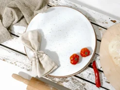 Creatable Pizza & Pasta|Geschirrset|Vintage Nature - Pizzateller 4-tlg - Weiss