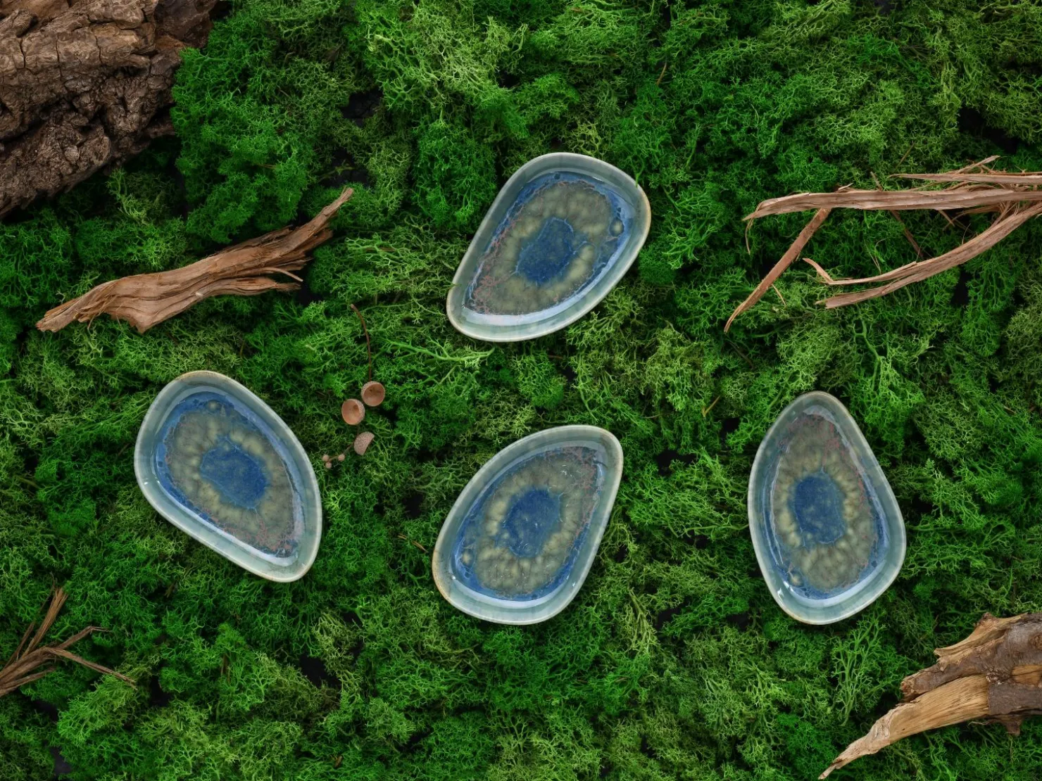 Creatable Bowls & Schüsseln|Geschirrset|Yuki - Schale 4-tlg - Grün-blau