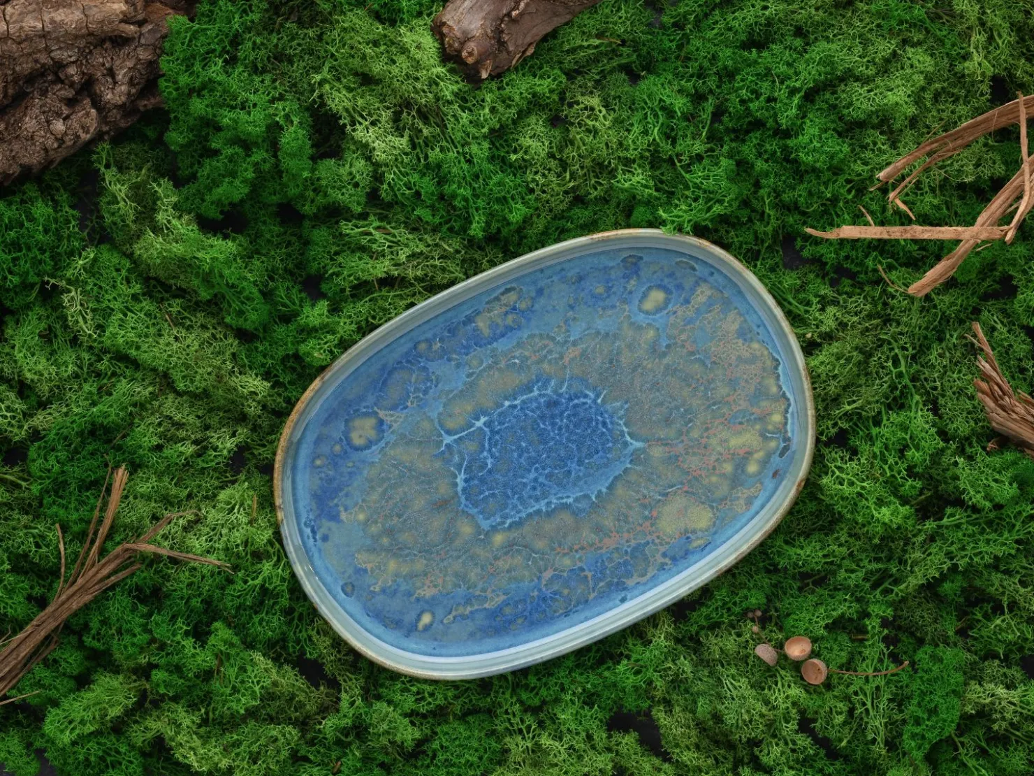Creatable Platten|Geschirrset|Yuki - Servierplatte 2-tlg - Grün-blau